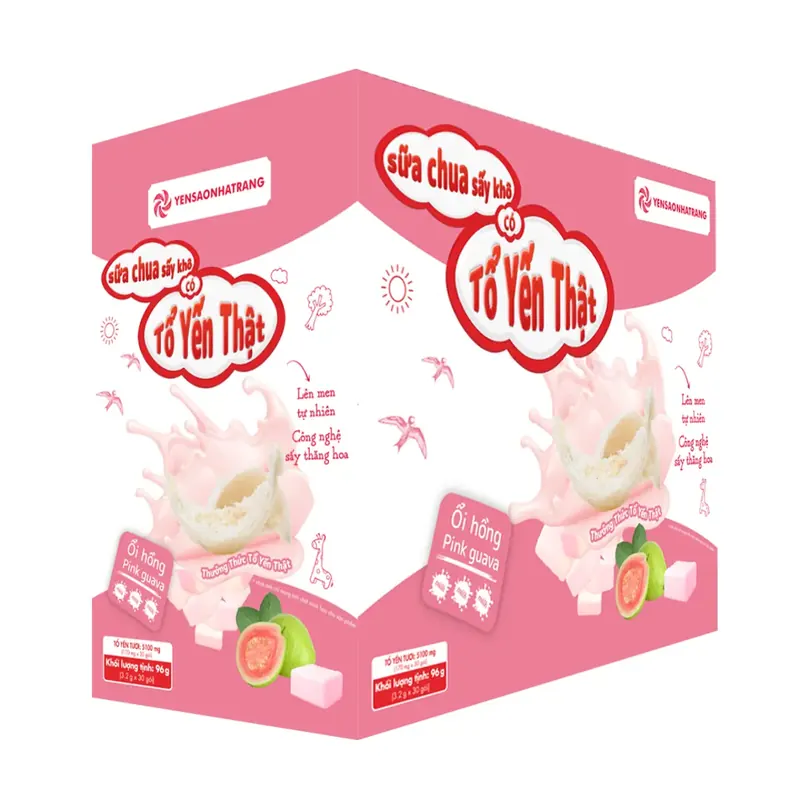 Sữa Chua Sấy Khô Có Tổ Yến Thật - Vị Ổi Hồng (Hộp 30 Gói) - ảnh 2