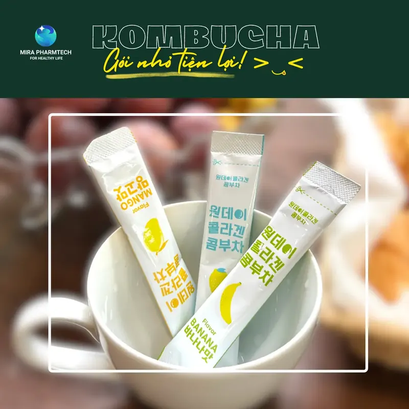 Thức Uống Lên Men Kombucha Collagen Oneday Hoà Tan - Vị Chanh (Hộp 15 Gói x 5g) - ảnh 2