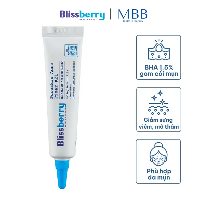 Gel Bôi Mụn Giảm Sưng & Mờ Thâm Blissberry 15ml