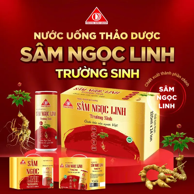 Sâm Ngọc Linh Trường Sinh Đỏ (Hộp 6 Lon)