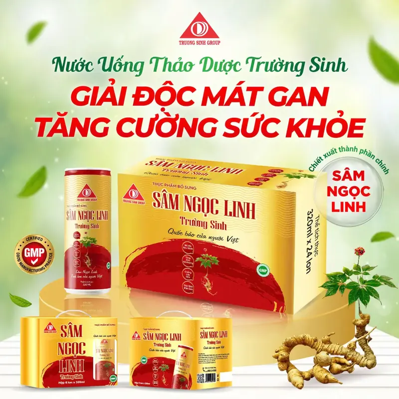 Sâm Ngọc Linh Trường Sinh Đỏ (Thùng 24 Lon)