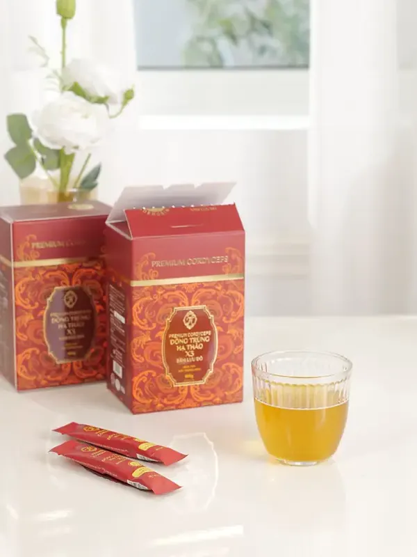 Đông Trùng Hạ Thảo X3 Sâm Lựu Đỏ (Hộp 20 Gói)