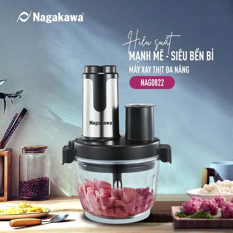 Máy Xay Thịt Đa Năng Nagakawa NAG0822
