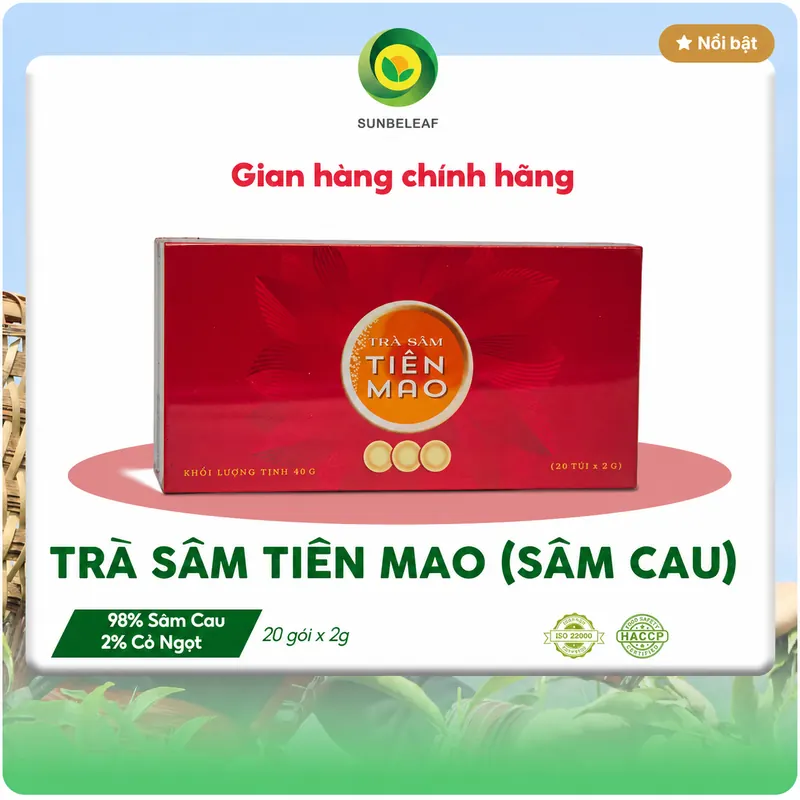 Trà Sâm Tiên Mao Sunbeleaf (Sâm Cau Đen) - Duy Trì Sinh Lực (Hộp 20 Gói)