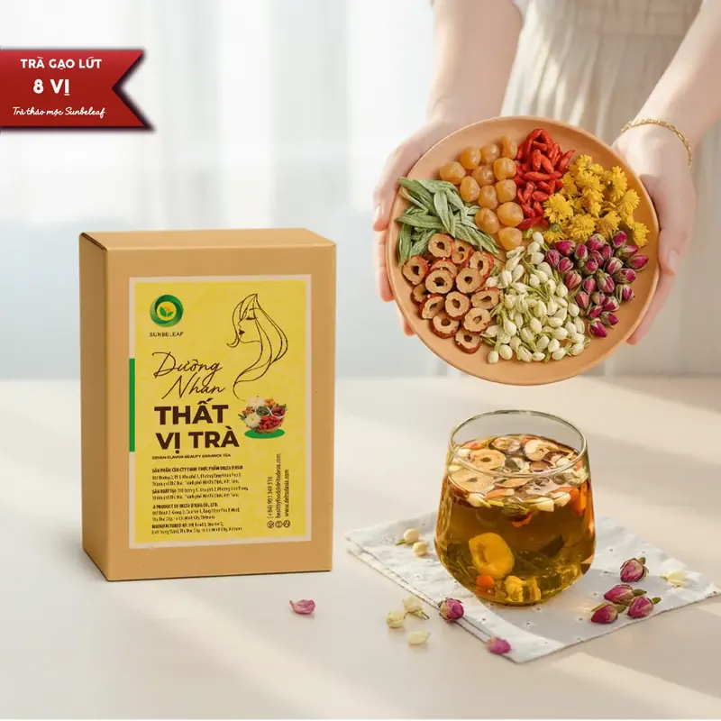 Trà Dưỡng Nhãn 7 Vị Long Nhãn Sunbeleaf - Thư Thái Tươi Mới (Túi Zip 20 Gói) - ảnh 5