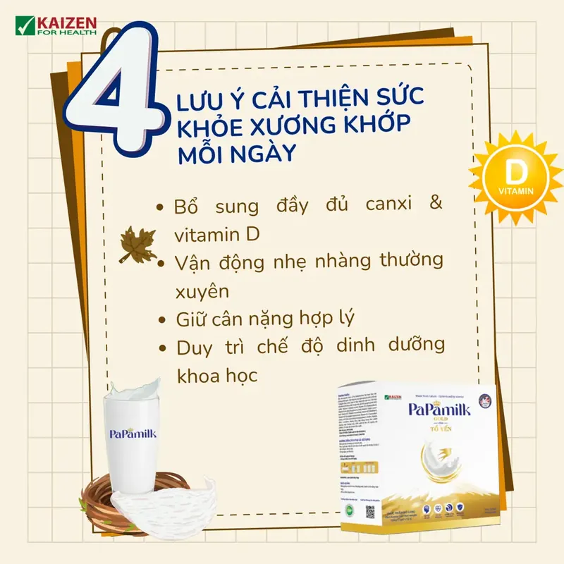 Sữa Non Tổ Yến Papamilk Gold - Hỗ Trợ Xương Khớp (7 Gói x 32g) - ảnh 4