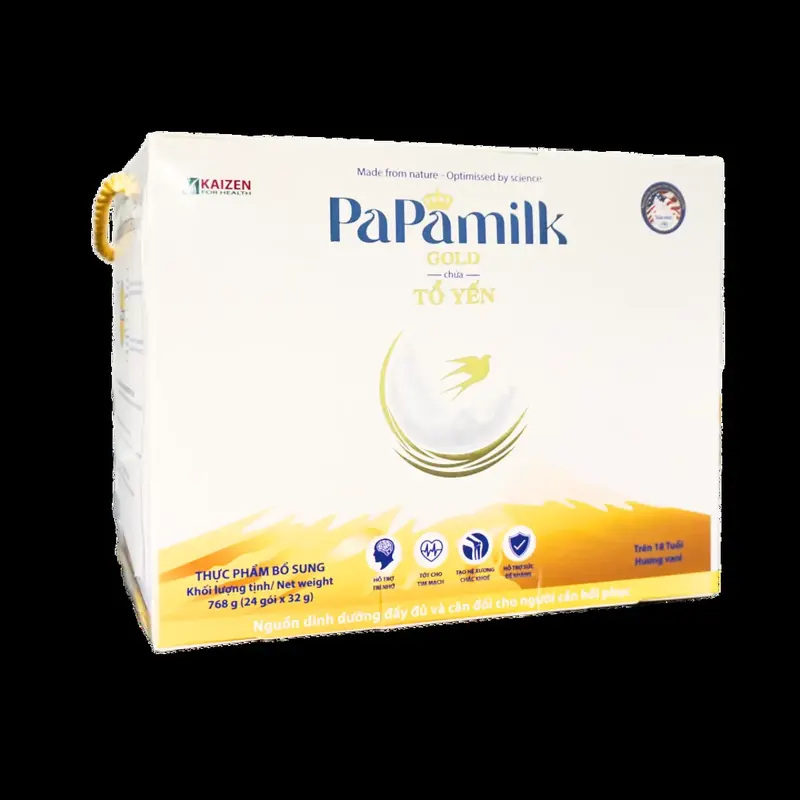 Sữa Non Tổ Yến Papamilk Gold - Hỗ Trợ Xương Khớp (24 Gói x 32g)