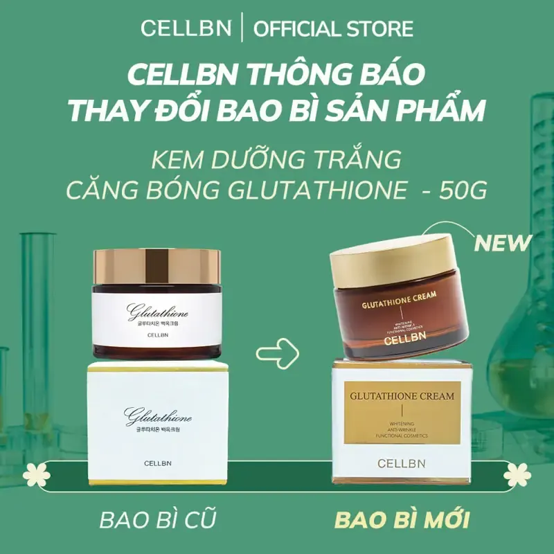 Kem Dưỡng Trắng Giảm Nếp Nhăn Glutathione CELLBN 50g - ảnh 2