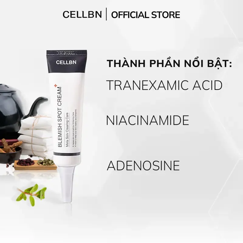 Set Hỗ Trợ Giảm Sắc Tố - Giảm Sạm Nám An Toàn CELLBN (Blemish Spot Cream & Black Spot Patch) - ảnh 2