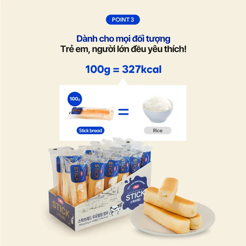 Bánh Que Sữa Mềm COBI Stick Bread (Hộp 18 Cái) - ảnh 3