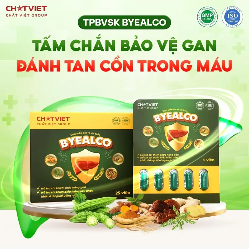 TPBVSK BYEALCO - Viên Uống Giải Rượu, Hỗ Trợ Cải Thiện Chức Năng Gan (Hộp 25 Viên)