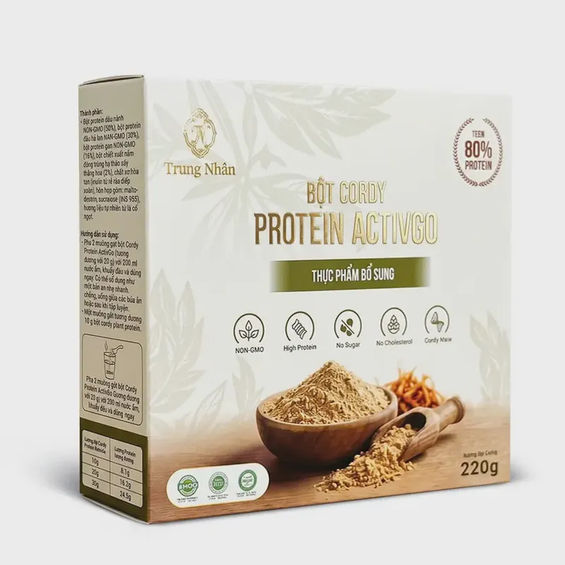 Activgo Protein Thực Vật Thuần Chay 220g - Bột Cordy Protein ActivGo Trung Nhân