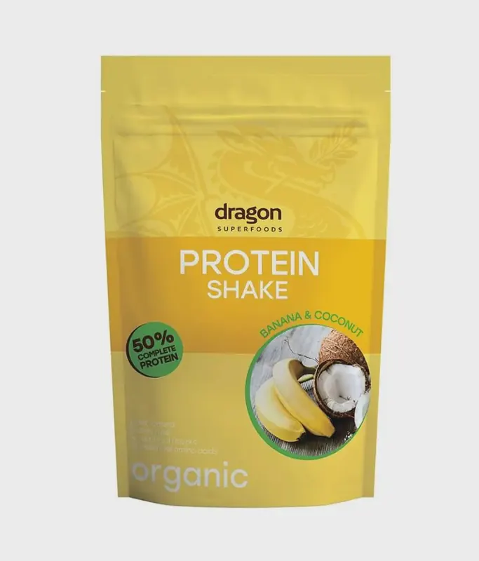 Bột Protein Thực Vật Lắc Chuối Sữa Dừa Hữu Cơ Dragon Superfoods 450g