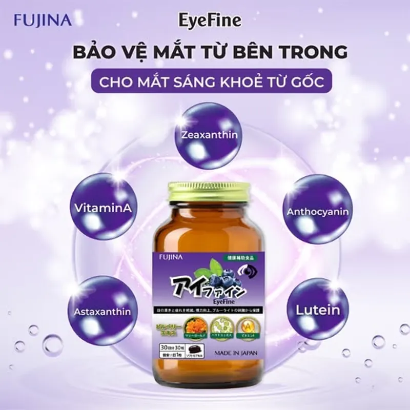 Viên Uống Bổ Mắt EyeFine Fujina Nhật Bản - Hộp 30 Viên