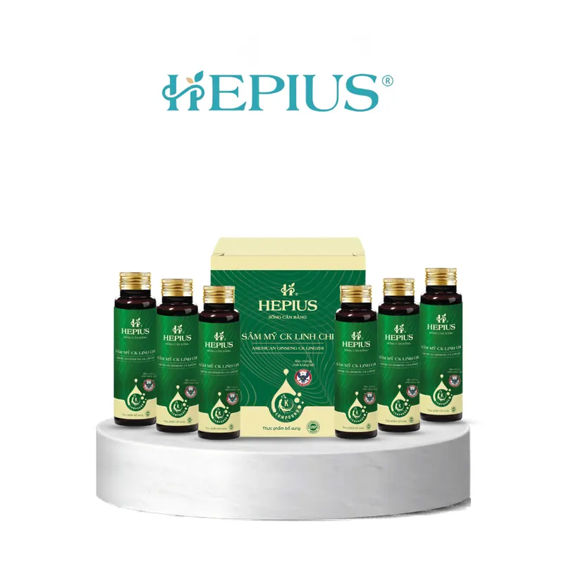 HEPIUS Sâm Mỹ CK Linh Chi (Hộp 6 Chai)