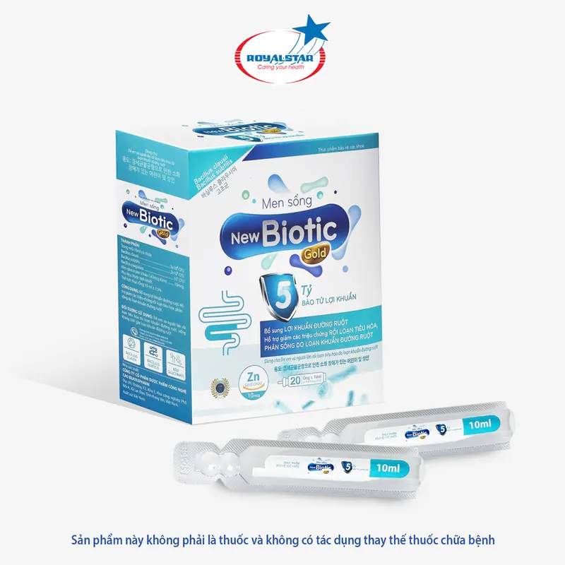 Men Sống New Biotic Gold – Bổ Sung 5 Tỷ Lợi Khuẩn, Hỗ Trợ Tiêu Hóa & Đường Ruột (Hộp 20 Ống)